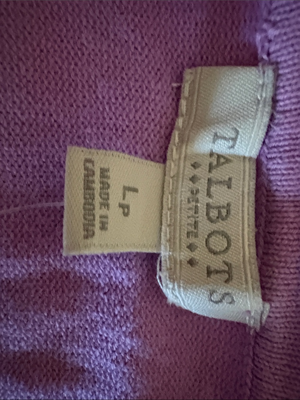 Talbots Lavender Button-Front Cardigan - Picture 3 of 3